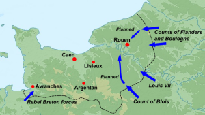 Henry the Younger's plan of attack on Normandy. Picture via Wikimedia Commons