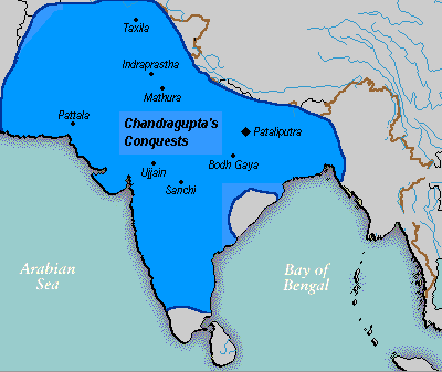 The Empire Ashoka would inherit. The kingdom on the eastern edge is Kalinga.