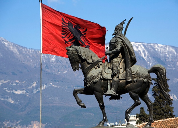 One of the many statues, both inside and outside Albania, that honour Sir Matthew de Renzi's illustrious ancestor Skanderbeg.